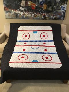 Lazy Lab Quilt Company: Old Hockey Game Quilt Hockey Jersey Quilt, Hockey Quilt Patterns, Hockey Quilt, College Quilts, Hockey Nursery, Denim Quilts, Sports Quilts, Hockey Room, Jersey Quilt