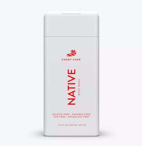 A limited holiday edition Native body wash since the cute candy cane scent means every shower they take is gonna smell and feel like a magical holiday adventure. Native Candy Cane Body Wash, Native Peppermint Body Wash, Native Body Wash Christmas, Candy Cane Body Wash, Native Body Wash Candy Cane, Christmas Body Wash, Native Candy Cane, Shower Necessities, Native Products