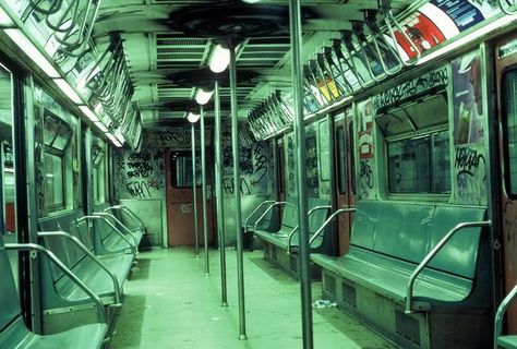 Subway graffiti. Bronx, NY sometime during the late 70's early 80's. Abandoned Subway, Subway Car, Keep Out, Nyc Subway, Perspective Drawing, Ap Art, Cinematic Photography, Environment Concept Art, Pose Reference Photo