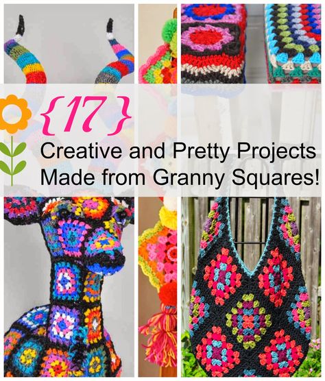 House Revivals: 17 Pretty Projects to Make With Granny Squares Brunette Thick Hair, Granny Square Ideas, Root Shadow, Crocheted Squares, Easy Granny Square, Granny Square Projects, Purl Bee, Styles Hairstyles, Vintage Crochet Patterns