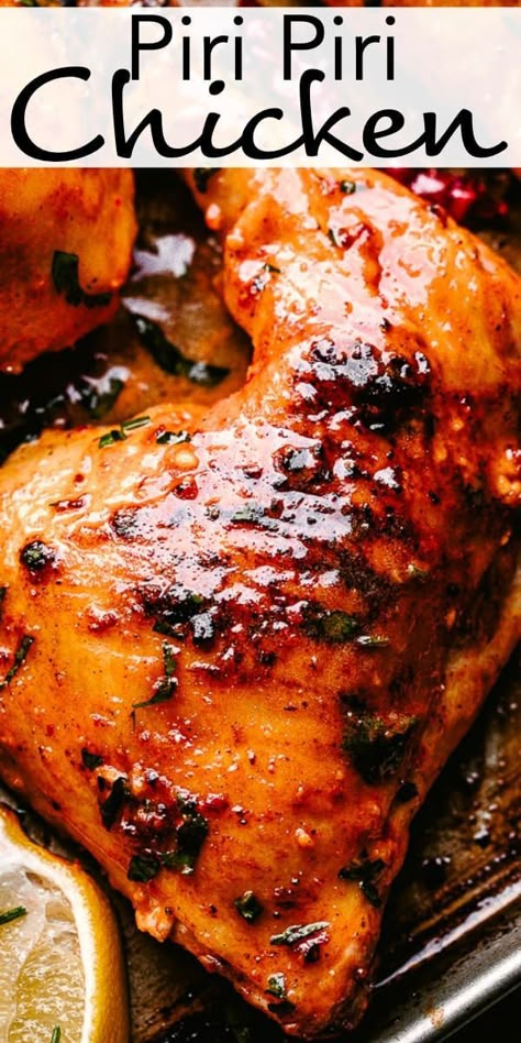 Nandos Chicken Recipe, Portuguese Chicken Recipes, Chicken Leg Recipes Oven, Chicken Legs In The Oven, Piri Piri Chicken Recipe, Nandos Chicken, Diethood Recipes, Chicken Legs Recipes, Chicken Quarter Recipes