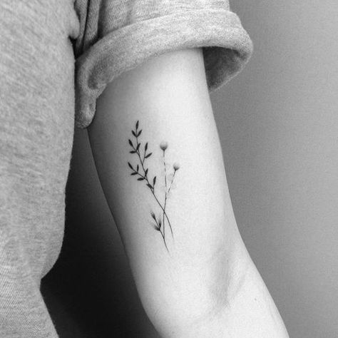 handpoked for noemi  check out @cocoschwarz  #handpoked #tattoo #twig…: Lavender And Eucalyptus Tattoo, Feminin Tattoos, Inner Arm Tattoos, Rose Shoulder Tattoo, Peacock Tattoo, Inner Arm Tattoo, Tato Henna, Cross Tattoos, Beautiful Flower Tattoos