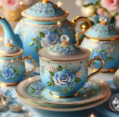 Tea Set Decor, Teapot Decor, Tea Pots Art, Teapots And Cups, Tea Cups Vintage, Dinner Sets, Coffee Set, Cute Mugs, Kitchen Stuff