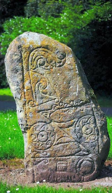 Pictish Symbols, Ancient Scotland, Neolithic Art, Tattoo Culture, Rune Stones, Celtic Culture, Historical Artwork, Standing Stone, Sacred Stones