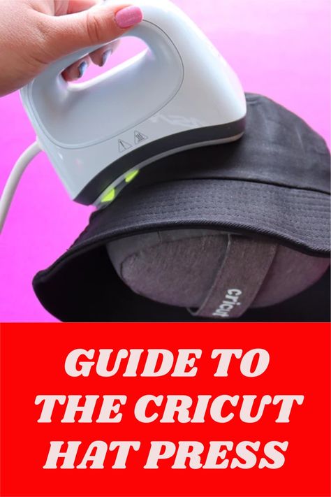 The Cricut hat press makes personalising hats so simple, this heat press tool has a curved heat plate that makes it easy to add Iron-on and Infusible Ink to Caps, Hats and Headbands! This guide has everything you need to know about getting the best results with the Cricut hat press. #hatpress #cricut Cricut Hat Ideas Women, Vinyl Size For Hats, Making Hats With Cricut, Size To Fit Baseball Hat For Cricut Hat Press, Cricut Easy Press Hat, This Heat, Walnut Shell, Infusible Ink, Bucket Hats