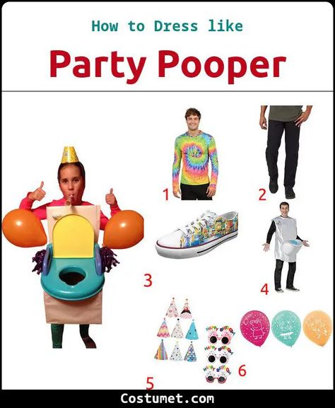 Party Pooper Costume Toilet Costume, Party Pooper, Party Glasses, Hat Party, Costume For Halloween, Party Hat, Sneaker Shoes, Pants Casual, Cool Costumes