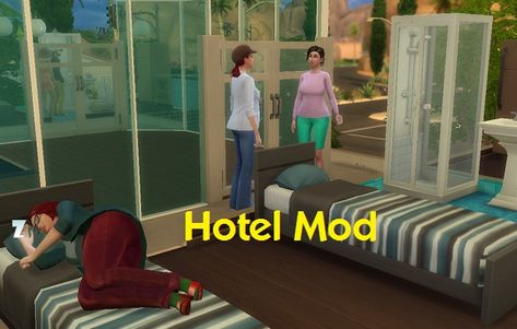 With my Hotel Mod, your sims can finally move into their own hotel! Sims 4 Jobs, Los Sims 4 Mods, Ts4 Mods, Cc Shopping, Sims 4 Traits, 4 Poses, Sims Packs, Cc Mods, Cc Furniture