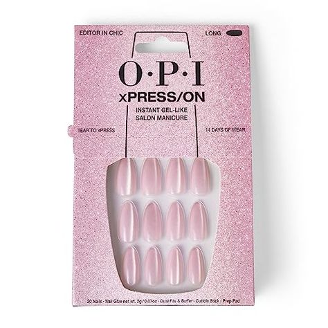 OPI xPRESS/ON Press On Nails, Up to 14 Days of Gel-Like Salon Manicure, Vegan, Sustainable Packaging, With Nail Glue, Long Baby Pink Velvet Almond Shape Nails, Editor in Chic Liquid Smooth, Best Press On Nails, August Nails, Long Press On Nails, Nail Effects, Fantasy Nails, Special Effect, Almond Shape Nails, Almond Shape