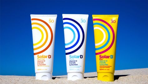 Solar D — The Dieline - Package Design Resource Sunscreen Packaging Design, Ui Ux Inspiration, Sunscreen Packaging, Everyday Sunscreen, Kids Packaging, Best Ui Design, Ux Inspiration, Sun Screen, Skincare Packaging