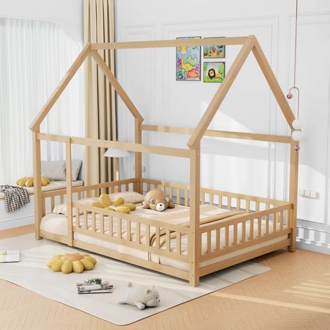 Harper Orchard McElhattan Kids Bed & Reviews - Wayfair Canada Toddler House, Full Daybed, Beach Bed, House Beds For Kids, Tent Bed, Wooden Daybed, House Frame Bed, Montessori Bed, Full Size Platform Bed