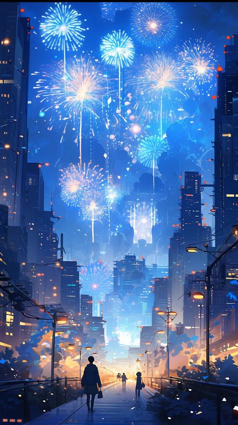 Anime Fireworks Background, Book Cover Art Diy, Fireworks Background, New Years Eve Fireworks, Daisy Wallpaper, Dreamy Artwork, Simpsons Art, Scenery Pictures, Iphone Wallpaper Themes