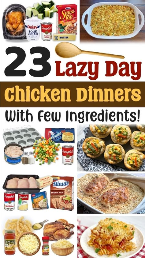 Quick and simple meals your family will love! On this list of easy chicken dinner recipes, you’ll find everything from comforting casseroles and crockpot meals to healthy dishes packed full of veggies. Something for everyone! You’re sure to discover a few new family favorite dinner ideas. Cheap Easy Meals With Chicken, Easy Dinners For A Family Of 4, Quick And Easy Dinner Crockpot Recipes, Dinner Ideas With Little Ingredients, Easy Dinner Recipes Not A Lot Of Ingredients, Easy Dinners For Family Of 3, Chicken Meal Plan Ideas, Easy Chicken Crockpot Dinner Recipes, Crockpot Recipes Full Meal