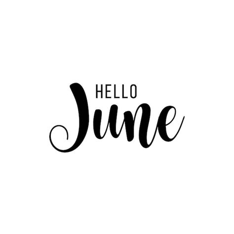 Hello june vector template design illust... | Premium Vector #Freepik #vector #typography-background #handwritten #typography-lettering #typography-poster June Lettering, Hello June, New Mindset, New Goals, Months Of The Year, Vector Template, Graphic Editing, A Fresh Start, New Month