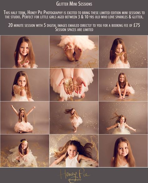 Glitter Photoshoot, Glitter Photo Shoots, Pie Photography, Magical Photography, Fairytale Photoshoot, Toddler Photoshoot, Glitter Photography, Honey Pie, Photography Mini Sessions