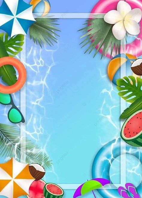 Background Beach Party Invitations, Beach Scrapbook Layouts, Boys Birthday Party Decorations, Pool Party Birthday Invitations, Beautiful Summer Wallpaper, Happy Birthday Wallpaper, Fiesta Tropical, Tropical Background, Hawaii Party