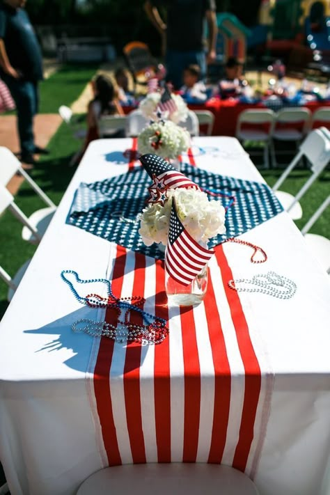 American Party Decorations, Patriotic Party Decorations, Red White And Two, Citizenship Party, Red White And Blue Decorations, American Themed Party, Patriotic Picnic, Party Themes Ideas, 4th Of July Party Ideas