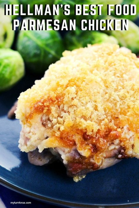 20 reviews · 45 minutes · Serves 6 · We took a Hellman’s best food parmesan chicken recipe and made chicken thighs with a parmesan panko coating. This best foods chicken recipe is super easy and amazing. #HellmansChickenRecipe… More Hellmans Chicken Parmesan, Hellmans Parmesan Chicken, Chicken Thigh Parmesan Recipe, Hellmans Chicken, Chicken Thighs In Oven, Seafood Ideas, Foods Chicken, Parmesan Recipes, Parmesan Crusted Chicken