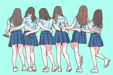 Gfriend Luv star ♥ Hachiko Statue, Hd Wallpaper For Desktop, Gfriend Album, Art Girl Aesthetic, Wallpaper For Desktop, Best Friend Wallpaper, Best Friend Drawings, Bff Drawings, Korean Best Friends