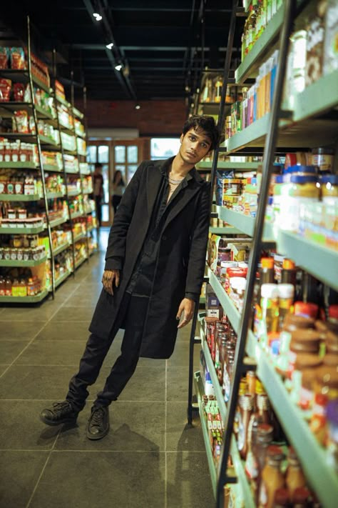 Grocery Shop Photoshoot, Walmart Photoshoot Ideas, Grocery Pose Ideas, Convience Store Aesthetic Photoshoot, Convince Store Photoshoot, Shopping Mall Photoshoot, Mall Photoshoot Ideas, Grocery Store Photoshoot Aesthetic, Supermarket Photoshoot Ideas