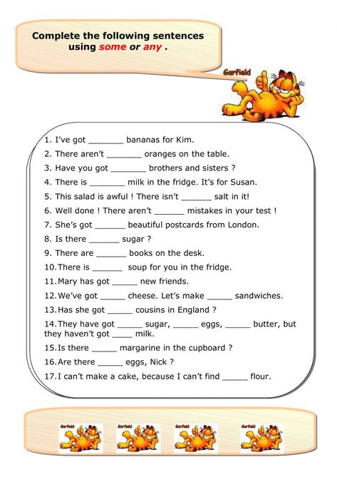 Quantifiers online worksheet for 2nd and 3rd graders. You can do the exercises online or download the worksheet as pdf. English Language Learning Activities, Some Any, English Exercises, English Grammar Worksheets, English Worksheets For Kids, School Materials, English Fun, English Classroom, English Activities