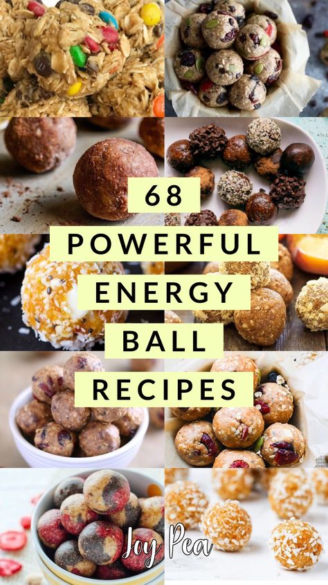 68 Powerful Energy Ball Recipes Paleo Energy Balls, Energy Balls Healthy, Biscuits Diététiques, Energy Bites Recipes, Energy Ball Recipe, Healthy Protein Snacks, Power Balls, Overnight Oat, Low Carb Snack