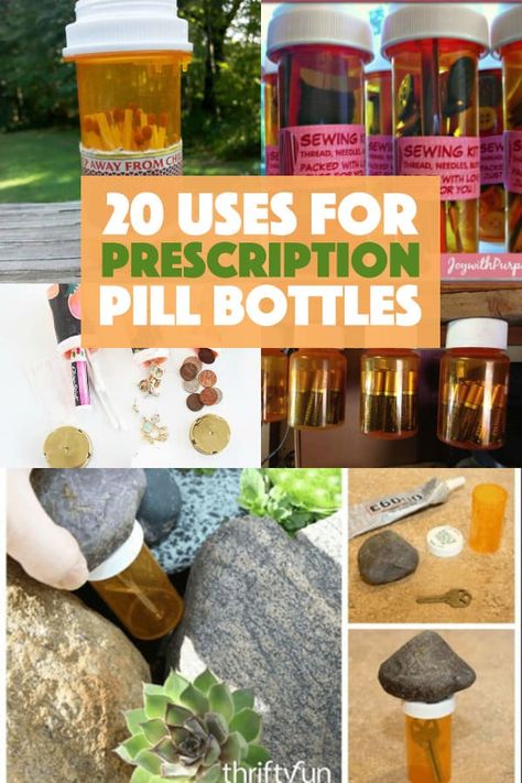 Reuse those empty prescription pill bottles in all sorts of ways. From organizing to making cookies. Yes, cookies! See how to use your empty pill bottles! #recycle #repurpose #recycledcrafts #DIYcrafts #organization #storage #pillbottles #pillbottlecrafts #plasticrecycle Pill Bottle Painting Ideas, Repurpose Medicine Bottles, Empty Pill Bottle Crafts, Reuse Pill Bottles, Empty Medicine Bottles, Medicine Bottle Crafts, Pill Bottle Crafts, Emergency Hacks, Prescription Bottle