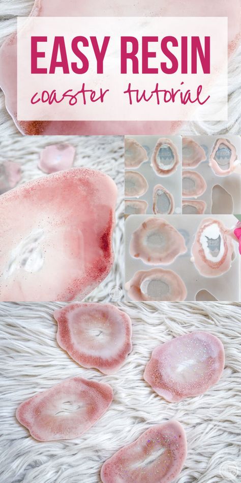 Resin Geode Coasters Tutorial, Geode Coasters Resin, Resin Crafts Coasters, Resin Geode Art Tutorial, Resin Coaster Tutorial, Resin Coasters Diy, Geode Resin Coasters, Diy Resin Coasters, Geode Resin Art