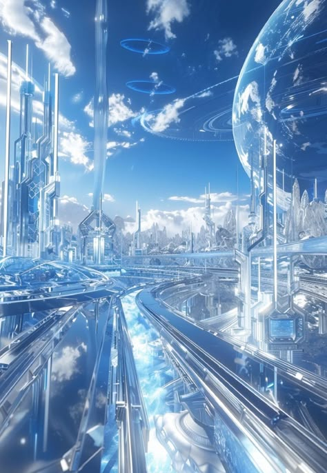 Futuristic Arena Concept Art, Futuristic Scenery, Futuristic Arena, Kota Masa Depan, Glass City, Deconstructivism, Futuristic World, Cloud City, Iphone Wallpaper Stills