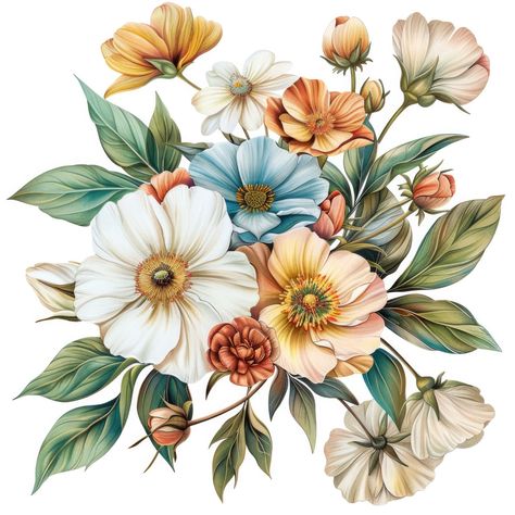 🌿🎨 Add a touch of rustic elegance to your projects with Cottagecore Floral Bouquet Clipart! These enchanting designs are perfect for creating dreamy, nostalgic art. Check out the full collection now! #CottagecoreArt #FloralBouquet #WhimsicalDesigns #CraftingIdeas https://hellobrazen.com/cottagecore-floral-bouquet-clipart/ Floral Illustration Vintage, Flower Hd, Bouquet Clipart, Cottage Core Art, Flower Clip Art, Botanical Flower Art, Nostalgic Art, Flower Bunch, Clipart Free