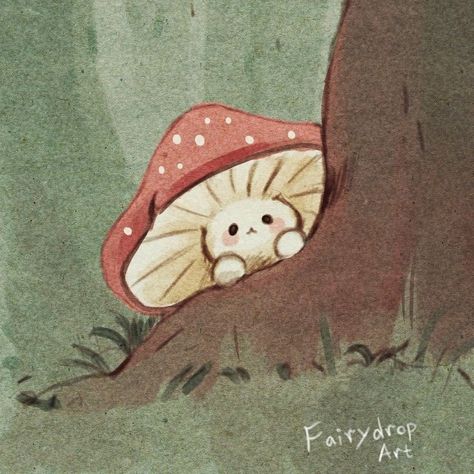 Fairydrop Art, Cute Mushroom, Art