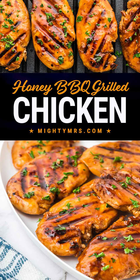 Honey Barbecue Chicken Bbq Chicken Ideas Grilled, For The Grill, Grilled Chicken Recipes In Oven, Best Chicken Marinade For The Grill, Mac And Cheese Pasta Salad, Marinated Grilled Chicken Recipes, Pasta Salad Broccoli, Honey Barbecue Chicken, Grilled Dinners