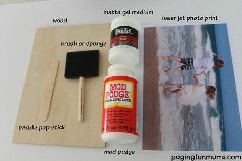 How to make a beautiful keepsake by transferring photos onto wood Picture Onto Wood, Picture Transfer To Wood, Photo Onto Wood, Mod Podge Photo Transfer, Wood Transfer, Foto Transfer, Wood Crafting Tools, Photo Print, Photo Transfer