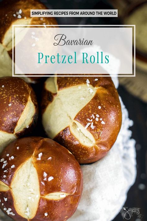 Delicious homemade Bavarian pretzel rolls are soft on the inside with a salty chewy crust and super easy to make. | allthatsjas.com | #pretzel #rolls #buns #bread #easy #recipe #German #homemade How To Make Pretzel Bread, German Breakfast Rolls, Soft Pretzel Rolls, Pretzel Roll Recipe, Pretzel Roll, Pretzel Recipes, Homemade Bread Dough, Bavarian Pretzel, Pretzel Bread