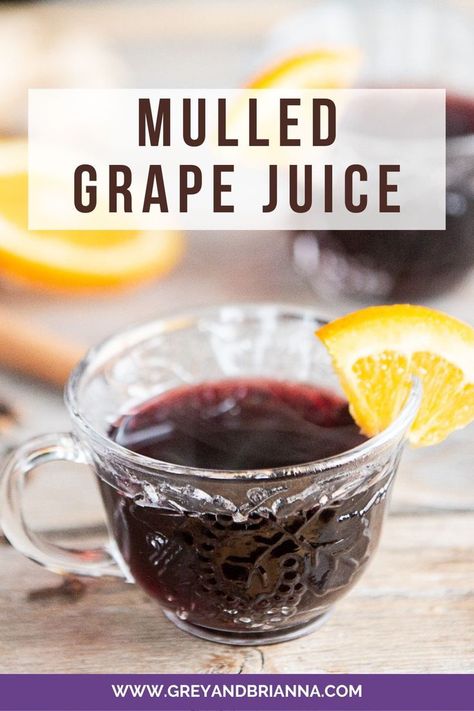 homemade hot mulled grape juice Grape Juice Wine Recipe, What To Do With Grapes, Grape Juice Recipe, Slow Cooker Drinks, Juice Grape, Crockpot Drinks, From Scratch Recipes, Preserving Recipes, Orange Syrup