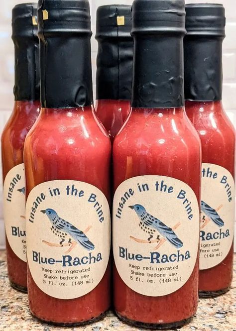 "BlueRacha" (Blueberry Sriracha) Recipe Blueberry Habanero Sauce, Blueberry Hot Sauce, Blueberry Hot Sauce Recipe, Sriracha Recipe, Calabacitas Recipe, Fermented Garlic, Homemade Blueberry Syrup, Sriracha Recipes, Hot Sauce Recipe