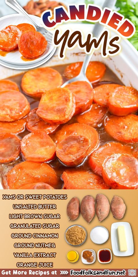 Yams Recipe Candied, Canned Sweet Potato Recipes, Southern Candied Yams, Baked Candied Yams, Candied Yams Recipe, Candied Yams, Yam Or Sweet Potato, Yams Recipe, Candy Yams