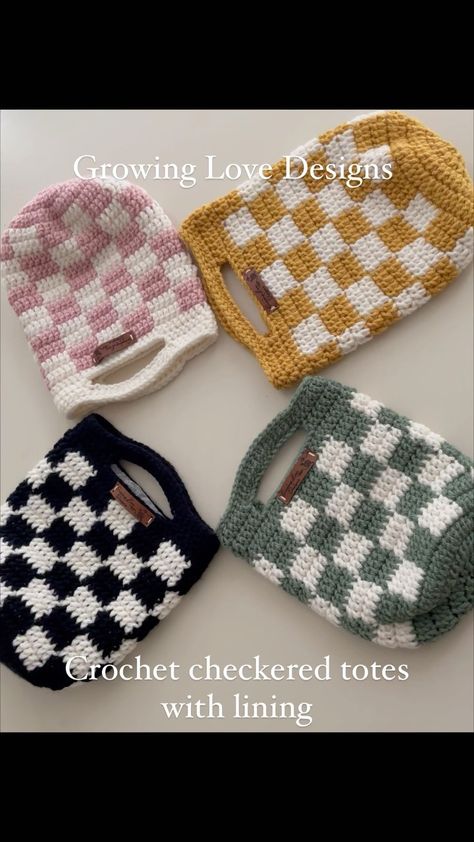 Crochet Checkered, Checkered Bag, Crochet Home Decor, Checker Print, Crochet Tote Bag, Crochet Tote, Crochet Basket, Crochet Home, Checkered Pattern