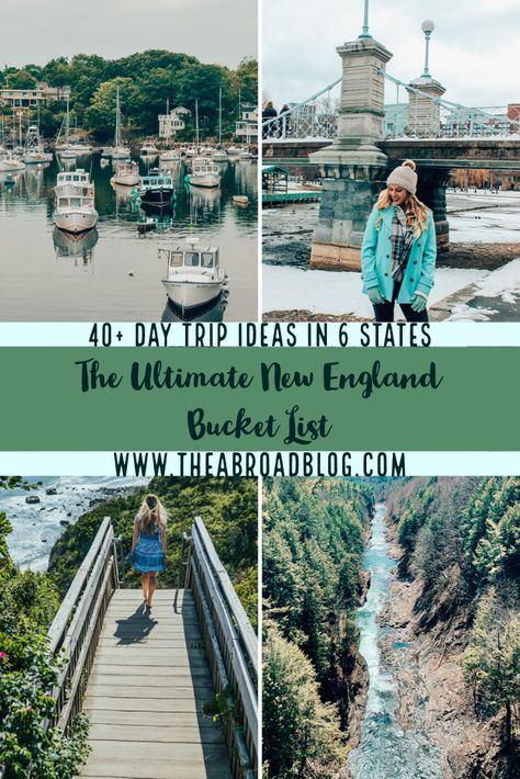 Moving To New England, New England Bucket List, New Hampshire Bucket List, England Bucket List, New England Day Trips, Day Trip Ideas, Massachusetts Travel, New England Road Trip, East Coast Road Trip