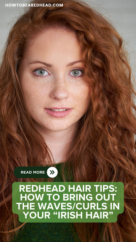 Irish Curls Hair Routine, How To Style Irish Curls, Irish Waves Hair, Irish Curls Routine, Irish Hair Texture, Irish Curly Hair, Irish Curls, Irish Hair, Wavy Red Hair