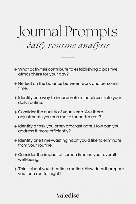 Explore the power of self-reflection through daily routine analysis, using these journal prompts. Our daily habits shape our lives, and taking a closer look can reveal patterns, strengths, and areas for improvement. Grab your journal and let your thoughts flow. ♡ Self Analysis Questions, Shadow Questions, Journal Prompts Daily, Self Analysis, Hourglass Workout, Prompts Ideas, Mindfulness Journal Prompts, Journaling Tips, Daily Journaling