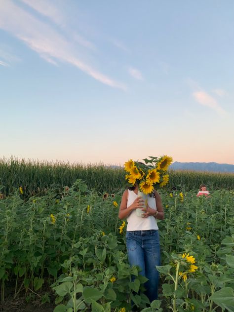 Sunflower Fall Aesthetic, Flower Field Pics Aesthetic, Field Pics Aesthetic, Sunflower Picking Outfit, Sunflower Field Pics, Flower Field Photo Ideas, Flower Feild Pics Aesthetic, Flower Field Pics, Sunflower Field Outfit Ideas