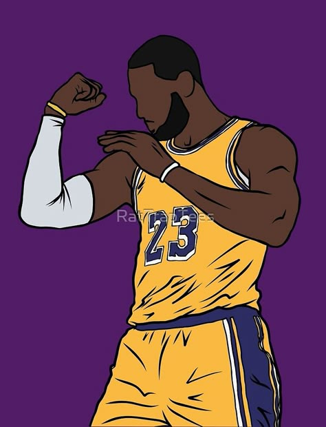 "LeBron James Flex" by RatTrapTees | Redbubble Lebron James Painting Easy, Lebron Cartoon, Lebron James Drawing, Lebron James Cartoon, Lebron James Aesthetic, Lebron James Painting, Sport Drawing, Lebron James Art, Basketball Drawings