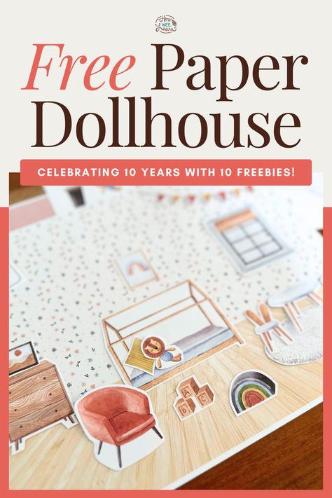 10 Days of Freebies: Printable Dollhouse Paper Dollhouse Printable, Monday Activities, Paper House Printable, Free Printable Dollhouse, Preschool Forms, Reading Lab, Freebies Printable, Paper Dollhouse, Printable Dollhouse