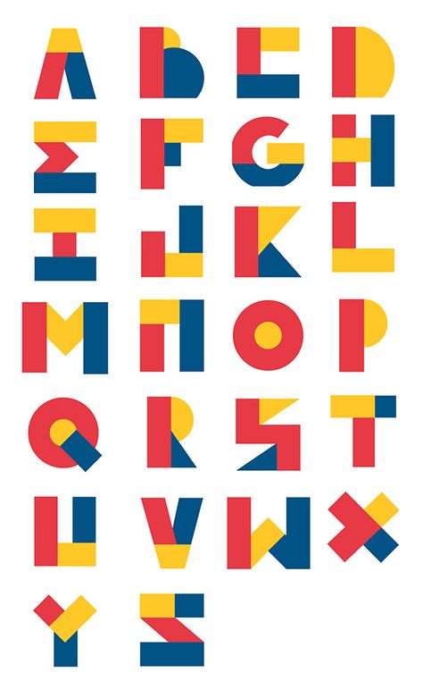 Craft Design, Typography Alphabet Design Creative, Abstract Typography, Geometric Typography, Geometric Typeface, Geometric Numbers Typography, Bauhaus Font Typography, Alphabet Illustration Typography, Geometric Alphabet Typography