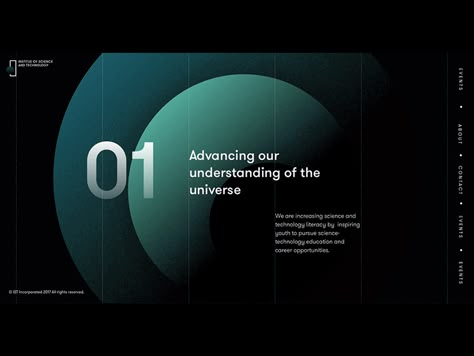 Another part of the Institute of Space Science series, focusing on the mission statement of the website, and some smooth animation bits to make the content more engaging.  Press L to show some love... Circles Website Design, Circle Abstract Design, Circle Web Design, Abstract Web Design, Circle Website Design, Connectivity Design, Institutional Design, Space Website, Focus Design