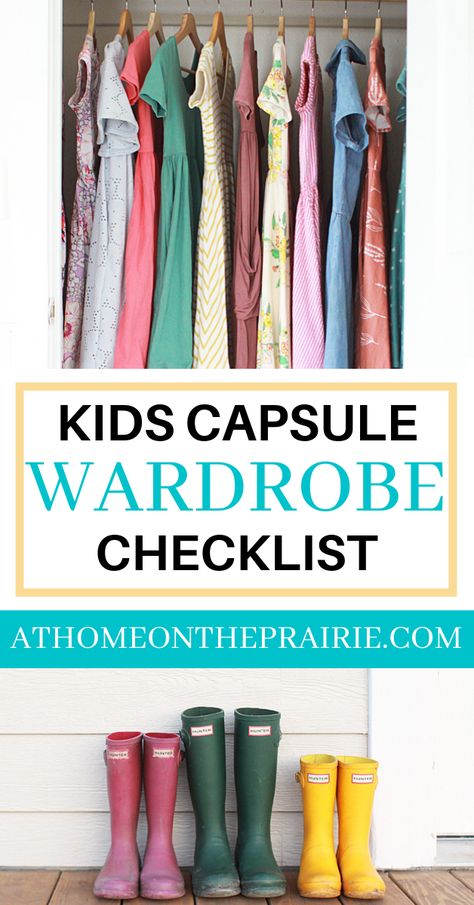 Having a capsule wardrobe for each of my kids has saved me time, money and made laundry MUCH more manageable! A capsule wardrobe isn't just a trendy idea, its a time saving tactic. Don't forget to grab your free capsule wardrobe checklist at the end of this post! Girls Summer Capsule Wardrobe, Girls Capsule Wardrobe, Minimalist Kids Wardrobe, Kids Weekly Clothes Organizer, Kids Weekly Outfit Organizer, Kids Capsule Wardrobe, Ikea Kids Wardrobe Pink, Portable Kids Dress-up Storage Closrt, Meadow Cottage