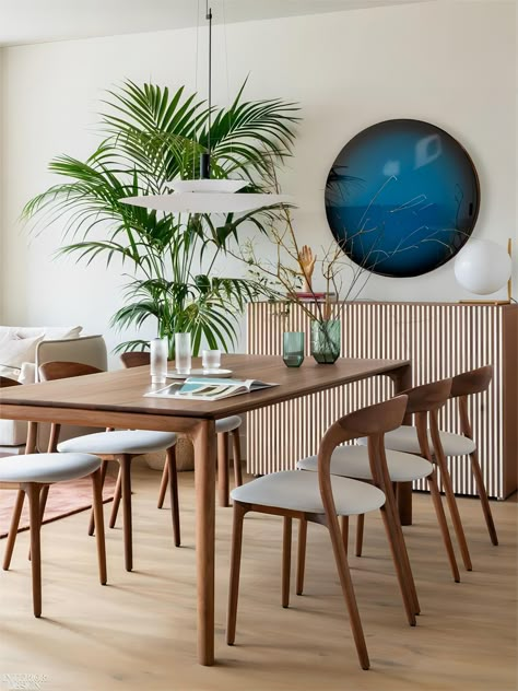 Dining Tables Rectangular, Industrial Wood Dining Table, Dining Room Chair Ideas, Dinning Room Inspiration, Dining Room Paint Colors, Modern Dining Room Chairs, Table With Chairs, Dining Interior, Dining Room Paint