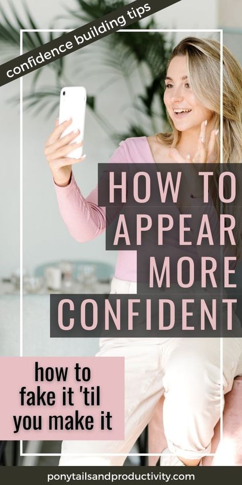 Should you "fake it 'til you make it?" Let's discuss how to fake confidence and appear more self-assured than you really are! Here is how to appear more confident with these confidence building tips! Fake Confidence, Successful Business Tips, Building Self Esteem, Self Development Books, Personal Development Books, Development Quotes, What Is Self, Building Tips, Babe Quotes