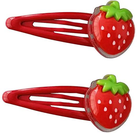 Fruit Hair Clips, Strawberry Hairclips, Strawberry Shortcake Hair, Cute Hairclips, Fruits Fashion, Strawberry Accessories, Strawberry Hair Clip, 3d Strawberry, Strawberry Stuff