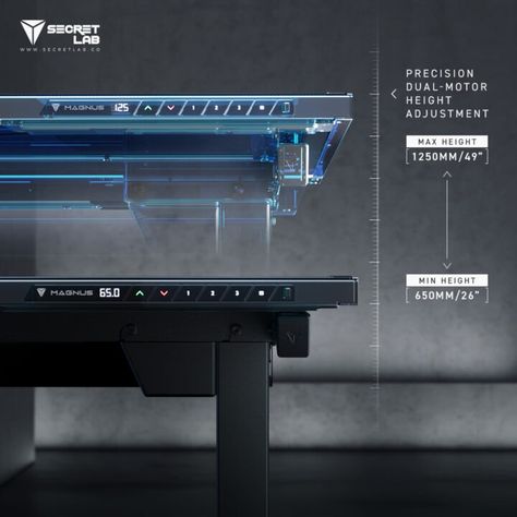 Gaming furniture dynasty SecretLab have announced the evolution of their Magnus desk, now with sit-to-stand... Elevated Desk, Dual Monitor Setup, Game Of Thrones Prequel, Computer Desk Setup, Gaming Furniture, Power Bars, Sit To Stand, Metal Desks, Dark Pictures